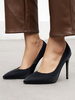 Damen Pumps Slip On Spitzzehen Stiletto Heel Sexy Black High Heels