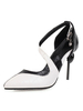 Damen Pumps Spitzschuh-Absatz-Farben-Block-Stiletto Plus Size Schuhe