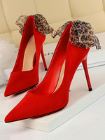 Damen Pumps Spitzschuh Pfennigabsatz Bögen Schicke Pumps Rot