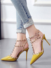 Damen Pumps Spitzschuh Pfennigabsatz Schicker High Heel mit Nieten