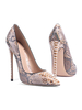 Damen Pumps Spitzschuh Schlangendruck Pfennigabsatz Chic Plus Size Python