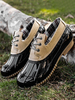Damen Regenstiefel Stilvolle runde Zehen PU Leder rutschfeste Daily Casual Low-Tops Regenschuhe