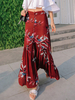Damen Rock Unterteil 2021 Chiffon im Boho-Style mit Schlitz an der Front Damen