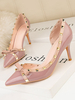 Damen Rosa Kitten Heels Stiletto Heel Spitzschuh Pumps Abendschuhe