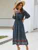 Damen Royal Blue Maxikleider Halbarm Polyester bodenlanges Kleid