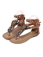 Damen Sandalen 2020 PU mit Metallic-Deko im schicken & modischen Style Sandalen 2020 für Damen
