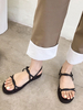 Damen Sandalen Flache Casual Sandalen Peep Toe Sommersandalen