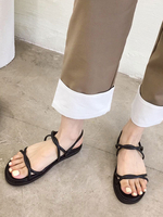 Damen Sandalen Flache Casual Sandalen Peep Toe Sommersandalen