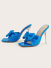 Damen Sandalen Hausschuhe Blue Stiletto Polyurethan Peep Toe Sommer Slingbacks Sandalen Hausschuhe