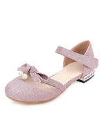 Damen Sandalen Puppy Heel Pearls Sandalen Schicke Slip-On Runde Zehen Plus Size Pink Sandalen