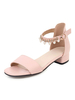 Damen Sandalen Puppy Heel Pearls Schicke Sandalen Slip-On Peep Toe Plus Size Knöchelriemensandalen
