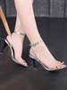 Damen Sandalen Stiletto Absatz Sandalen Schnalle Chic Open Toe Knöchelriemen Sandalen
