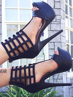 Damen Sandaletten aus mit Stilettos in Schwarzim schicken & modischen Style für Sommer Sandalen und Damen