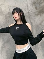 Damen Schwarzes Gothic Shirt Polyester Langarm Gothic Top