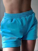 Damen Shorts Casual Piping Letters Drucken Polyester Blue Sumemr Shorts