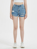 Damen Shorts Cut Out Zipper Fly Skinny Denim Cowboy Shorts