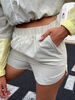Damen Shorts Hellgraue Polyester Schlaghose Lässige kurze Hose