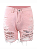 Damen Shorts Pink Casual Cut Out Denim