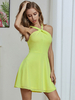 Damen Skater Kleider Apple Green Cowl Neck Ärmelloses Midi Casual Summer Fit und Flare Kleid