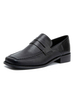 Damen Slipper Schwarz Leder Square Toe Split Sohle Akademische Freizeitschuhe