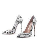 Damen Snake Print Pumps Ointed Toe Pfennigabsatz Chic Plus Size Schuhe