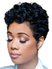 Damen Spiral Curls Tousled Damen Kurz Synthetische Perücke in Schwarz Lockenhaar für Openair