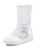 Damen Spitzenstiefel White Wedge Schuhe für den Sommer