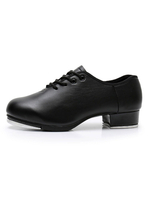 Damen Stepptanzschuhe Echtes Leder Runde Kappe Schnürschuhe Tanzschuhe