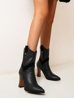Damen-Stiefel Kurze Stiefel Coffee Brown Spitzschuh 3.5\