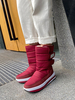 Damen Stiefeletten Burgunder PU Leder Obere Runde Toe Snow Boot