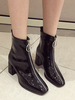 Damen Stiefeletten Lackleder schwarz Runde Toe 2.2\