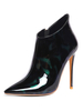 Damen Stiefeletten Leder Dunkelgrün Spitze Zehen Stiletto Absatz High Heel Stiefel