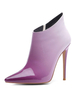 Damen Stiefeletten Leder Lila Spitze Zeh Ombre Lila Stöckelschuhe
