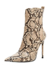 Damen Stiefeletten Leder Python Print Pointed Toe Stöckelschuhe mit hohen Absätzen