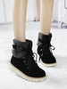 Damen Stiefeletten Micro Wildleder Upper Black Round Toe Schuhe