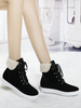 Damen Stiefeletten Micro Wildleder Upper Black Round Toe Schuhe