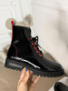 Damen Stiefeletten PU Leder Red Round Toe Oxford Stiefeletten