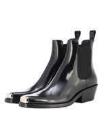 Damen Stiefeletten Rindsleder Black Square Toe Pigskin Futter Stiefel