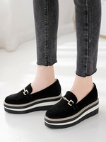 Damen stilvolle Oxfords Chic Black Round Toe Wildleder Freizeitschuhe