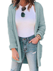 Damen Sweater Cardigans Hellgrüne Langarmpullover