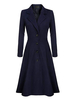 Damen Swing Coat 1950er Jahre Langarm Turndown Collar Fit Flare Wintermantel
