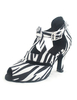Damen Tanzschuhe mit Peeptoe-Vorderteilen und Zebra-Streifen