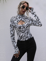 Damen Teddys Dessous Weiß Zebradruck Polyester Sexy Tops