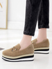 Damen Trendy Oxfords Chic Round Toe Wildleder Leder Schwarz Freizeitschuhe