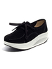 Damen Turnschuhe Rose Red Wildleder Leder Round Toe Low Flat Athletic Schuhe
