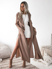 Damen Wasserfall Mantel 2020 Langarm Turndwon Collar Tasche Open Front Coat