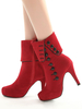 Damen Wildleder Stiefeletten Runde Zehen Stiletto High Heel Booties Mit Knöpfen