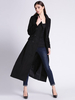 Damen Wollmantel schwarz Double Breasted Turndown Kragen Slim Fit Mantel