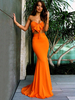 Damen Zweiteiler Strapless2020 Bögen Orange Bandeau Top mit Maxirock