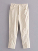 Damenhose Beige Cord Gerade Hose Freizeithose